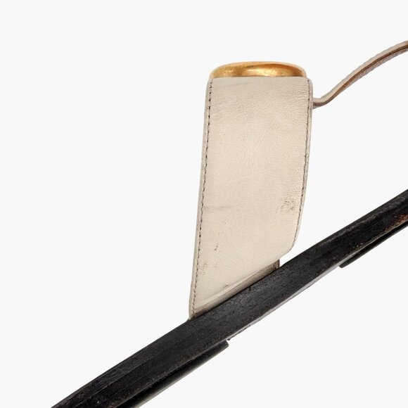 Gucci Marmont GG Thong Flip Flop Flat Sandals White Leather Size 37 US 7 Women's - Picture 13 of 15